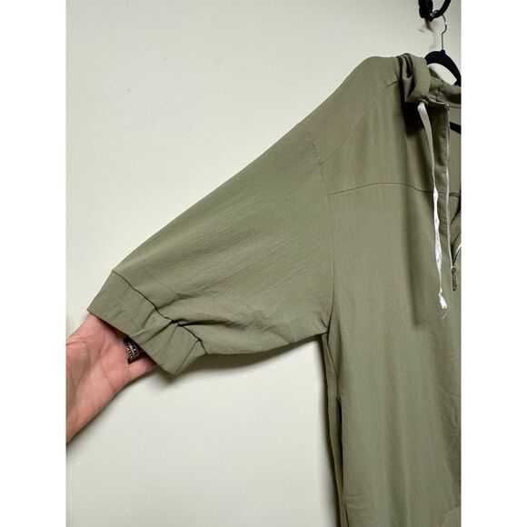 ZARA Hooded Track Style Dress with Grosgrain Ribbon Drawstring, Sz XL - Picture 6 of 14